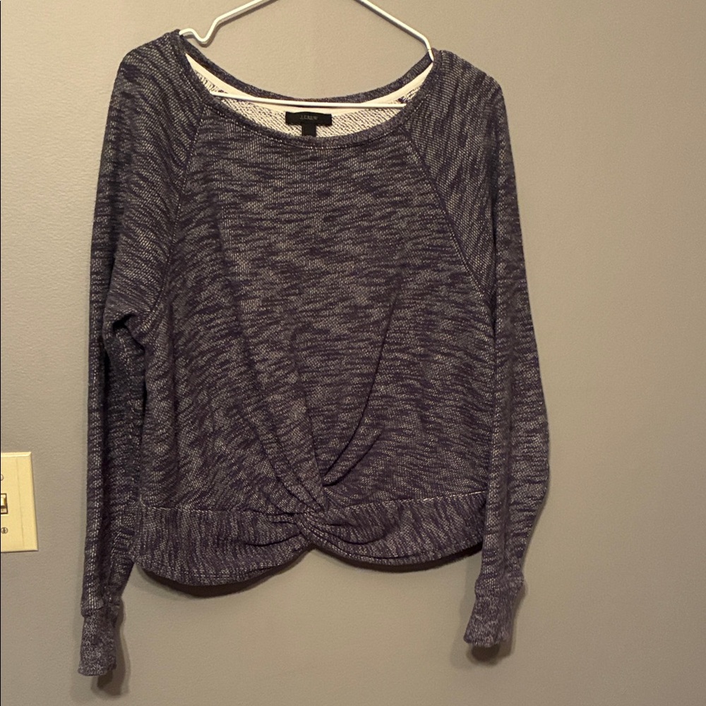 J. Crew Heather Twist-Front Crop Sweater